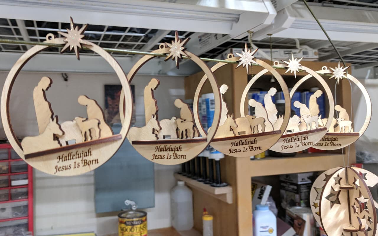 Laser Engraved Nativity Christmas Ornament
